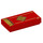 LEGO Red Tile 1 x 2 with Envelope with Gold Flap, Diamond, and Trim with Groove (3069 / 83669)