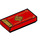 LEGO Rood Tegel 1 x 2 met Envelope met Gold Flap, Diamant, en Trim met groef (3069 / 83669)