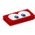LEGO rot Fliese 1 x 2 mit Augen mit Blau mit Nut (68907 / 68971)