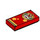 LEGO Red Tile 1 x 2 with Nian Beast Head with Groove (3069 / 102455)