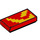 LEGO rouge Tuile 1 x 2 avec Jaune avec rainure (1003 / 3069)