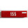 LEGO Rood Tegel 1 x 4 met &#039;155&#039; en een Wit line Aan the Rechtsaf Sticker (2431)