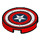 LEGO rouge Tuile 2 x 2 Rond avec Captain America Décoration avec porte-goujon inférieur (14769 / 74351)