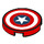 LEGO Rojo Plana 2 x 2 Circular con Capitán America logo con sujeción de espiga inferior (14769 / 29622)