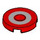 LEGO rot Fliese 2 x 2 Runden mit Loch Im zentrum mit Weiß Kreis (15535 / 103626)