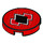 LEGO rouge Tuile 2 x 2 Rond avec rouge et Noir avec porte-goujon inférieur (14769 / 33403)
