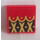 LEGO rouge Tuile 2 x 2 avec Noir Diamonds, Gold Crosses et Dots Modèle Autocollant avec rainure (3068)