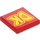 LEGO Red Tile 2 x 2 with &quot;DK&quot; with Groove (3068 / 103784)