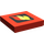 LEGO Red Tile 2 x 2 with Fire Logo with Groove (3068)