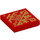 LEGO Red Tile 2 x 2 with Gold Temple, Trees, and Hills Logo with Groove (1144 / 3068)