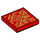 LEGO Red Tile 2 x 2 with Gold Temple, Trees, and Hills Logo with Groove (1144 / 3068)