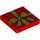 LEGO Rood Tegel 2 x 2 met Golden Bow, Gift Wrapping met groef (3068 / 14573)