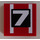 LEGO Rood Tegel 2 x 2 met Number 7 Sticker met groef (3068)