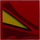LEGO rouge Tuile 2 x 2 avec Jaune Triangle (Droite) Autocollant avec rainure (3068)