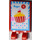 LEGO Red Tile 2 x 3 with Horizontal Clips with Cupcake Sale Sign Sticker (&#039;U&#039; Clips) (30350)