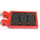 LEGO Red Tile 2 x 3 with Horizontal Clips with Gray Armor Sticker (&#039;U&#039; Clips) (30350)