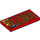 LEGO Red Tile 2 x 4 with 15 and mudsplatter left (33667 / 87079)