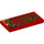 LEGO Red Tile 2 x 4 with 15 and mudsplatter left (33667 / 87079)