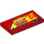 LEGO rouge Tuile 2 x 4 avec ‘95’, Lightning, Flames, Exhaust Pipes (La gauche) (33198 / 87079)