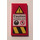 LEGO rot Fliese 2 x 4 mit Caution Unstable Area Warnings Aufkleber (87079)