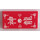 LEGO Rood Tegel 2 x 4 met Wit Leeuw Hoofd en Asian Characters Sticker (87079)