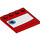 LEGO Red Tile 4 x 4 with Studs on Edge with Blue Eye on White Background (Right) (6179 / 95444)