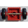 LEGO Red Tire Ø 14mm x 4mm Smooth Old Style with Brick 2 x 2 with Red Single Wheels