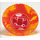 LEGO Rood Tornado Spiral Breed met Marbled Transparant Oranje