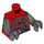 LEGO Rood Torso Rivett Rood met Dark Pearl Grey Armen (973 / 76382)