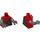 LEGO Red Torso Rivett Red with Dark Pearl Grey Arms (973 / 76382)