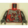 LEGO Rojo Torso Rivett Rojo con Dark Pearl Grey Brazos (973 / 76382)