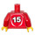 LEGO Rosso Busto con Adidas logo e #15 sul retro (973)