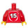 LEGO rouge Torse avec Adidas logo et #15 sur Retour (973)
