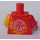 LEGO Rojo Torso con Bright Luz Naranja Flames (973 / 76382)