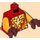 LEGO Red Torso with Ninjago Logogram &#039;K and Bright Light Orange Energy (973)