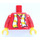 LEGO Rood Torso met Wit en Geel Striped Sjaal (973)