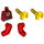 LEGO Rood Torso met Wrap Top over Wit Shirt met Stars en Hart Necklace (76382 / 88585)