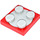 LEGO rot Turntable 2 x 2 Platte mit Light Grau oben