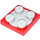 LEGO Rojo Turntable 2 x 2 Plate with Light Gray Top