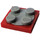 LEGO rot Turntable 2 x 2 mit Medium Stone Grau oben (74340)