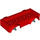 LEGO Rood Voertuig Basis 8 x 16 x 2.5 met Dark Stone Grijs Wiel Holders met 5 Gaten (65094)