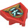 LEGO Red Wedge 2 x 2 x 0.7 with Point (45°) with Chinese Character in Gold Circle Sticker (66956)