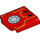 LEGO rot Keil 4 x 4 Gebogen mit Arc Reactor, Gold Streifen (45677 / 74378)