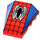 LEGO Rood Wig 4 x 4 Drievoudig Gebogen zonder Studs met Spin en Web (45954 / 47753)