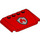 LEGO Rood Wig 4 x 6 Gebogen met Brand logo (52031 / 105758)