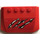 LEGO rot Keil 4 x 6 Gebogen mit Silber und Schwarz marks und rot background Aufkleber (52031)