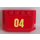 LEGO Red Wedge 4 x 6 Curved with Yellow &#039;04&#039; Sticker (52031)