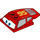 LEGO rouge Coin 6 x 4 x 1.3 avec 4 x 4 Base avec Bleu Yeux, Windows, grise Plates, &#039;95&#039; (33804 / 93591)