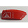 LEGO Red Wedge Curved 3 x 8 x 2 Right with Stars and Asian Characters Sticker (41749)