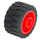 LEGO Red Wheel Hub 14.8 x 16.8 with Centre Groove with Tire 24 x 14 Shallow Tread (Tread Small Hub) without Band around Center of Tread